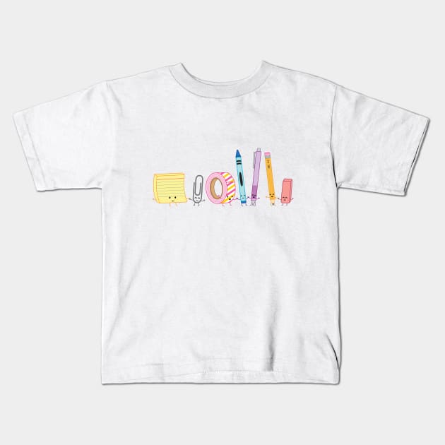 Stationery Party | by queenie's cards Kids T-Shirt by queenie's cards